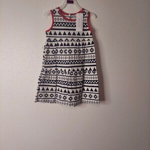 Alain Geometric Patterned Kids Dress - Black and White